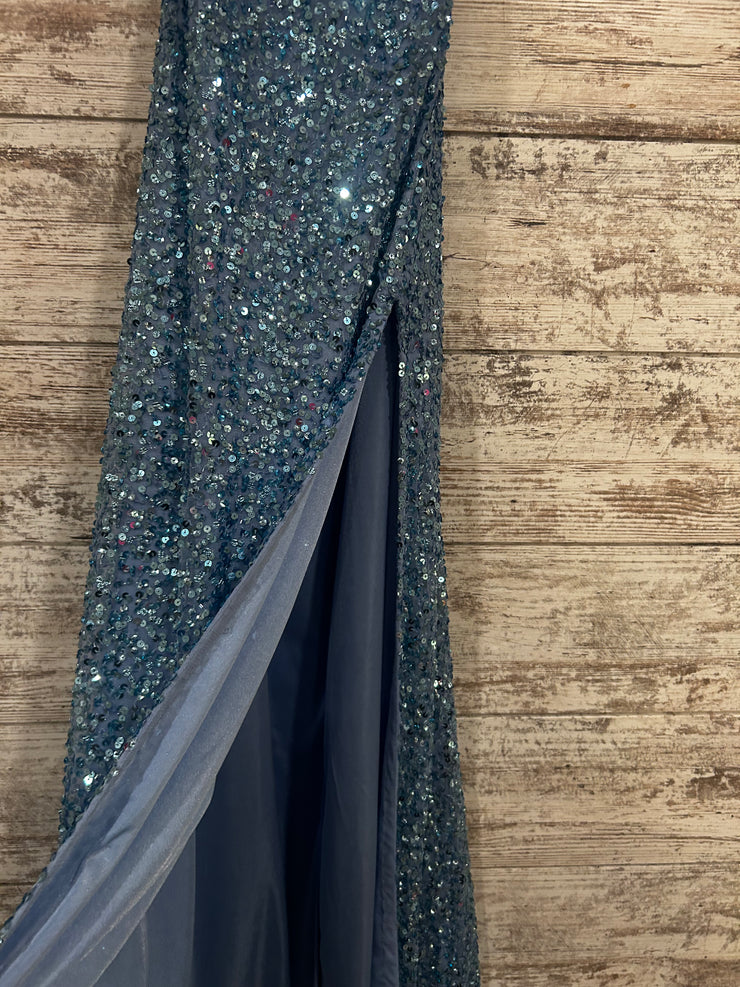 BLUE SEQUIN LONG DRESS (NEW)