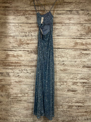 BLUE SEQUIN LONG DRESS (NEW)