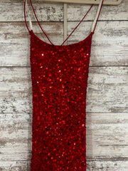 RED SEQUIN LONG DRESS (NEW)