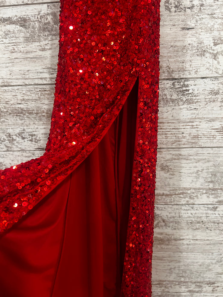 RED SEQUIN LONG DRESS (NEW)