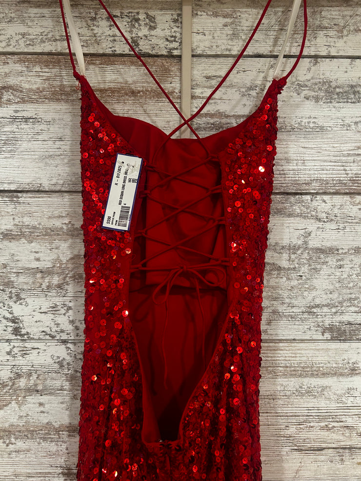 RED SEQUIN LONG DRESS (NEW)