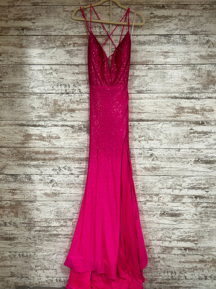 PINK BEADED LONG DRESS (NEW)