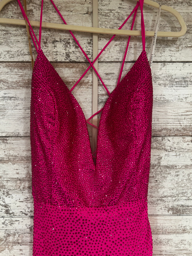 PINK BEADED LONG DRESS (NEW)