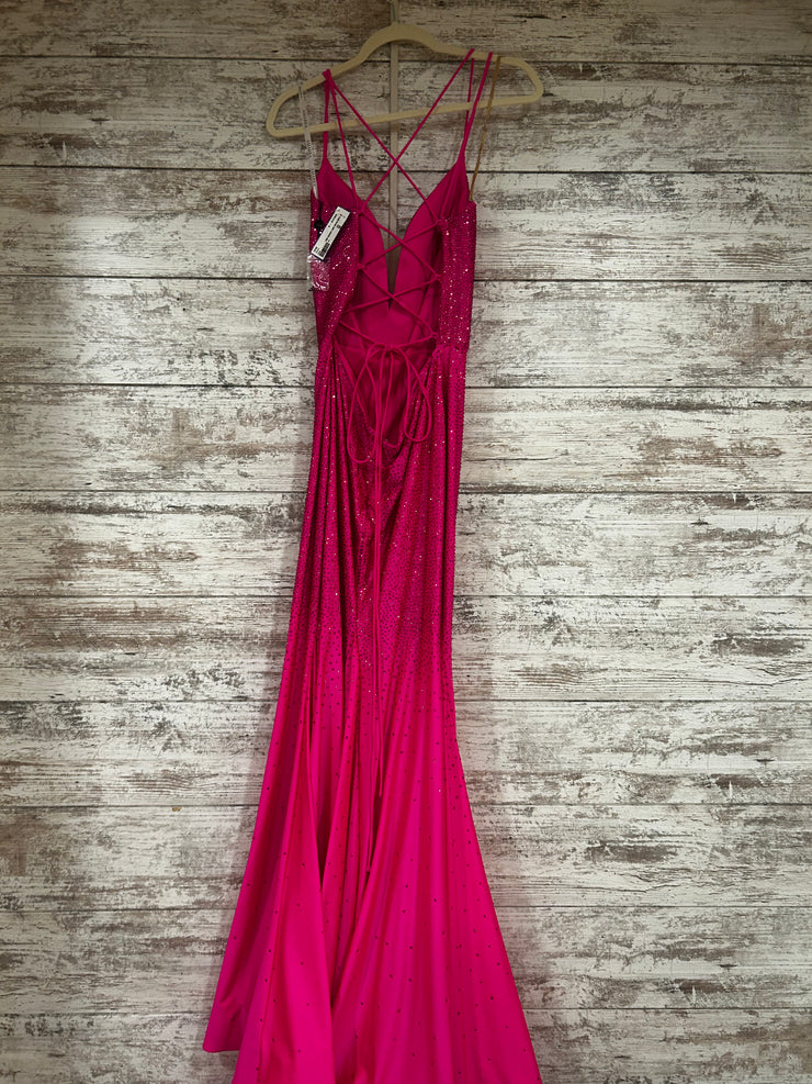 PINK BEADED LONG DRESS (NEW)