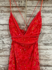 CORAL SPARKLY LONG DRESS (NEW)