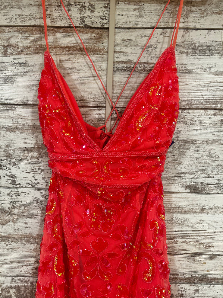 CORAL SPARKLY LONG DRESS (NEW)