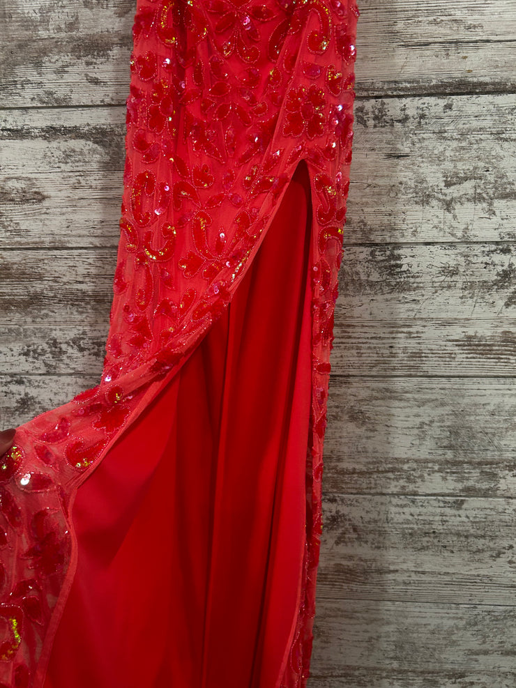 CORAL SPARKLY LONG DRESS (NEW)