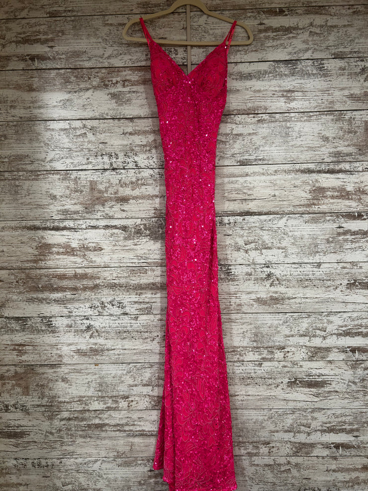 PINK BEADED LONG DRESS (NEW)
