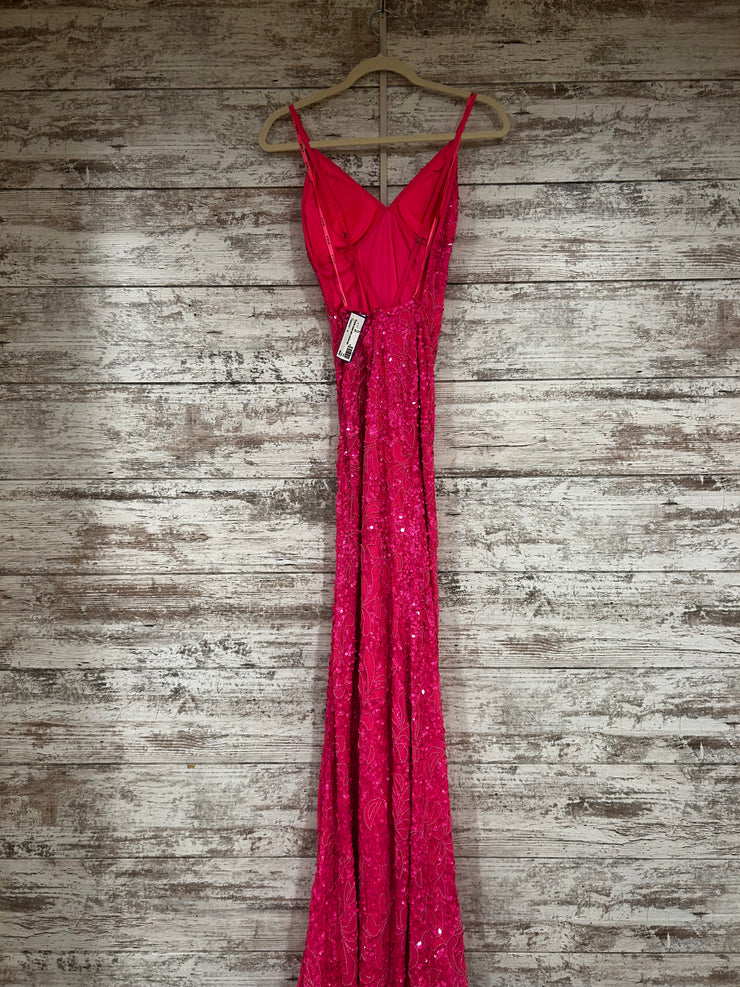 PINK BEADED LONG DRESS (NEW)