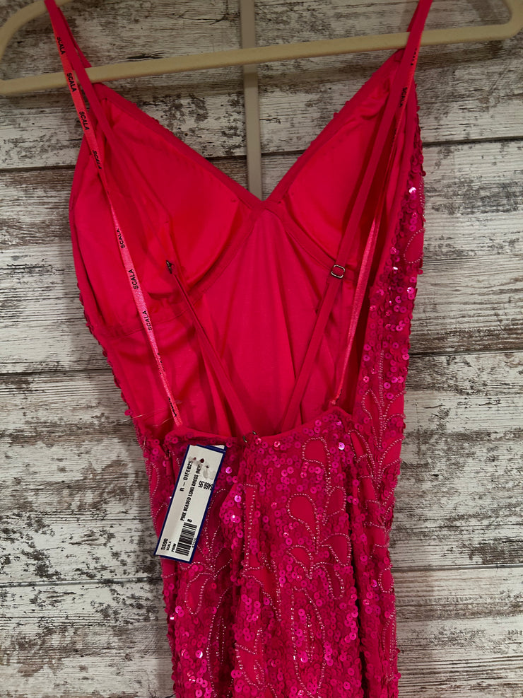 PINK BEADED LONG DRESS (NEW)