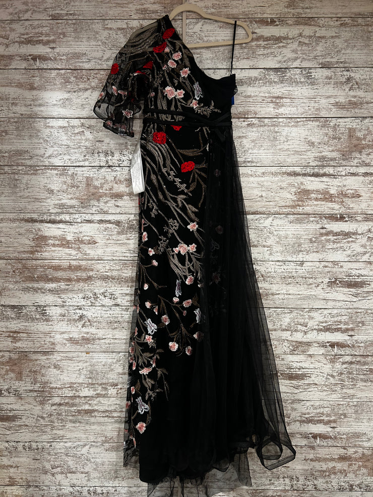 BLACK/FLORAL A LINE GOWN (NEW)