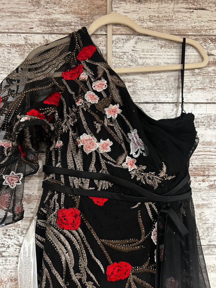 BLACK/FLORAL A LINE GOWN (NEW)