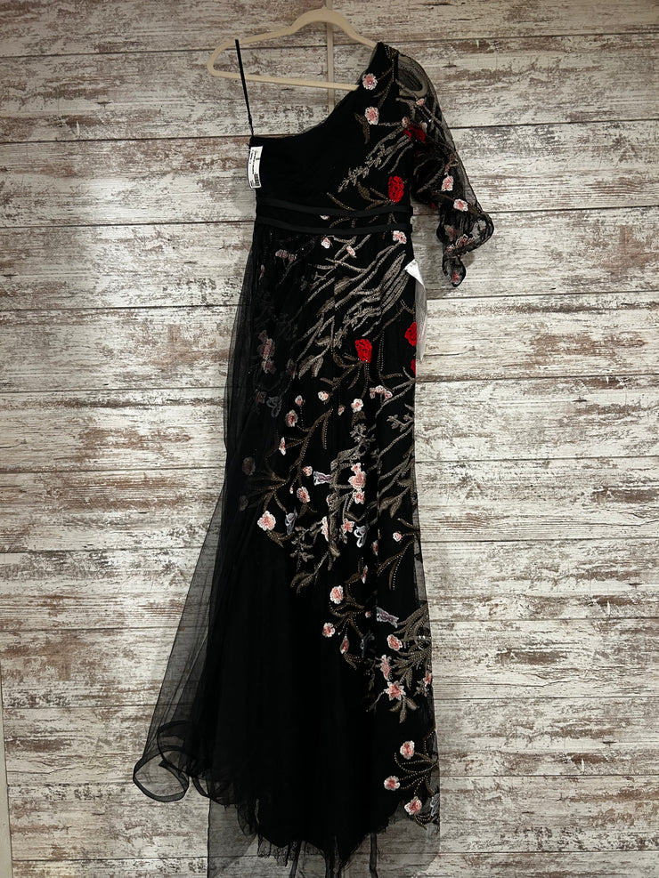 BLACK/FLORAL A LINE GOWN (NEW)