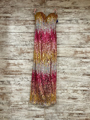 PINK/SILVER SPARKLY LONG DRESS