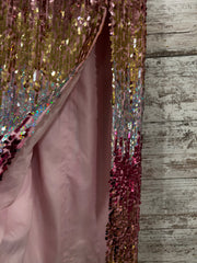 PINK/SILVER SPARKLY LONG DRESS