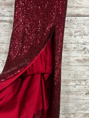 BURGUNDY/FLORAL LONG DRESS