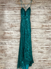 GREEN SEQUIN LONG DRESS