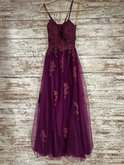 PURPLE/FLORAL A LINE GOWN