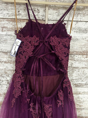 PURPLE/FLORAL A LINE GOWN