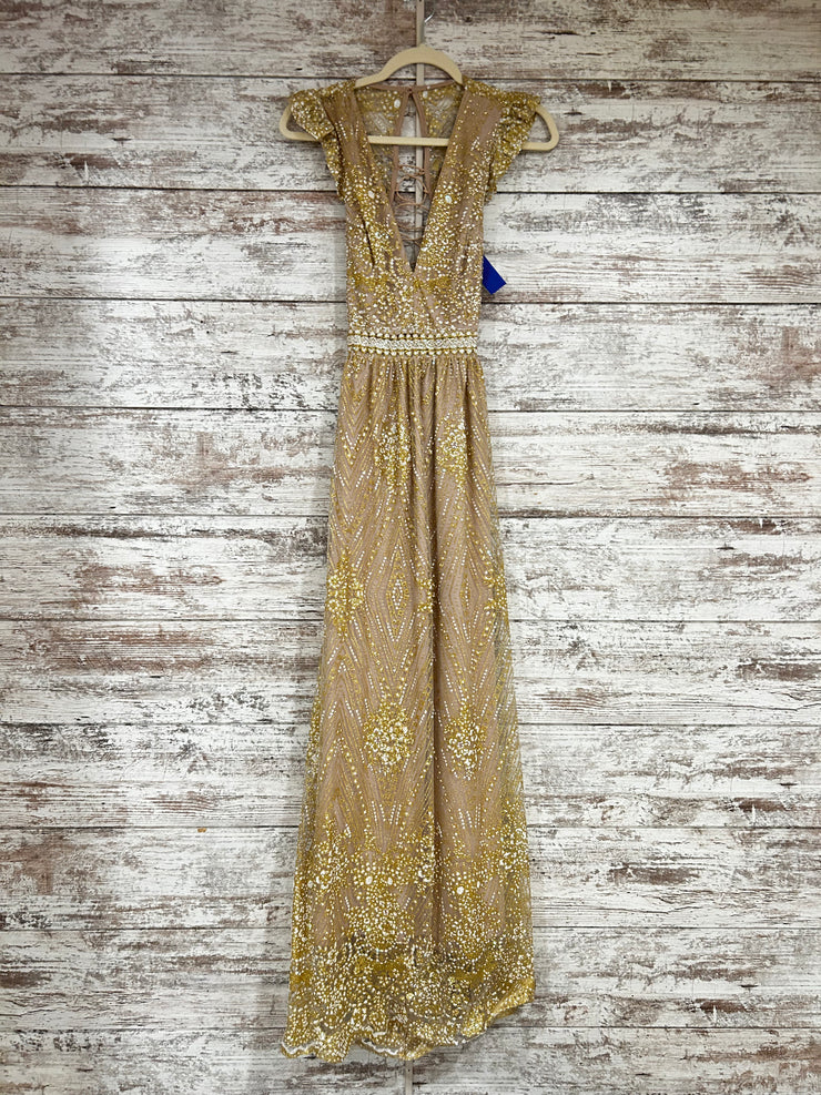 GOLD SPARKLY LONG DRESS