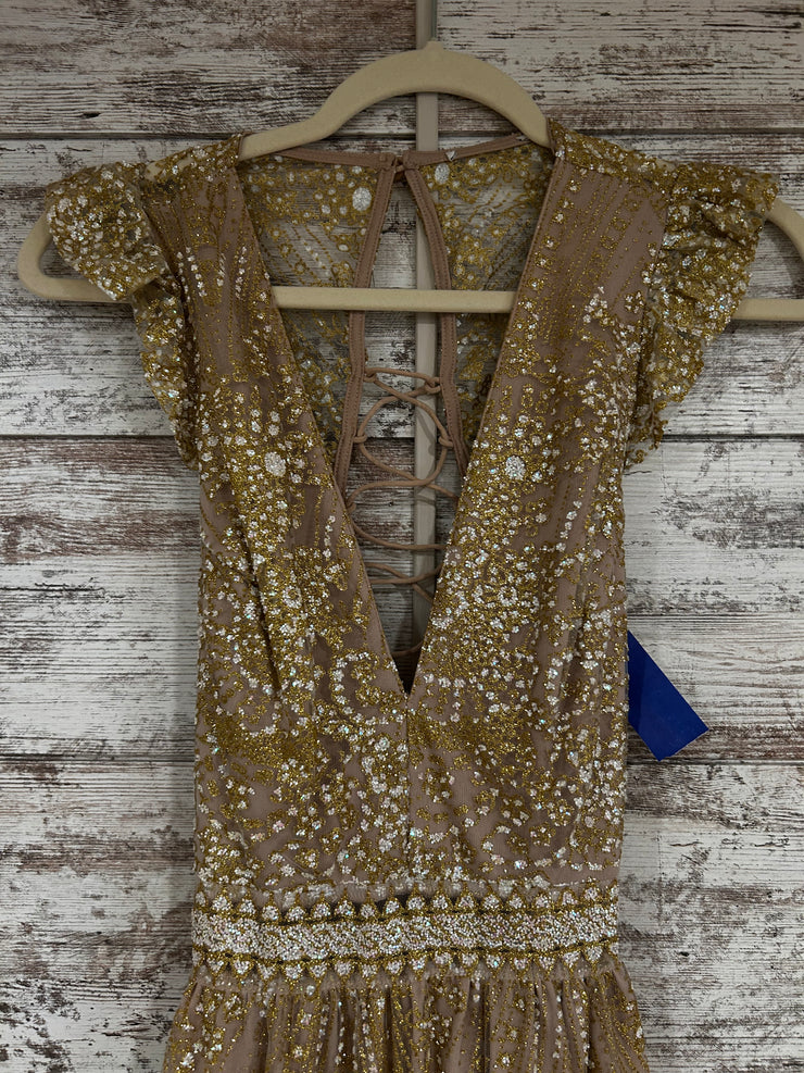 GOLD SPARKLY LONG DRESS