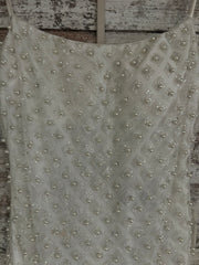 WHITE BEADED LONG DRESS (NEW)