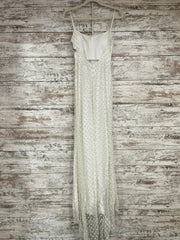 WHITE BEADED LONG DRESS (NEW)