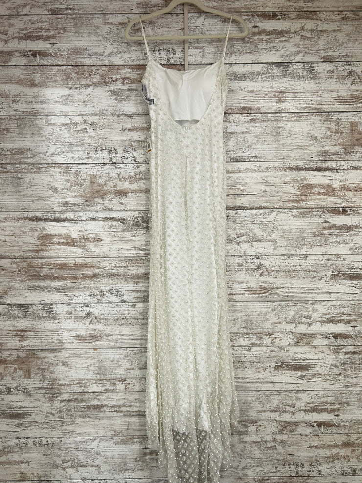 WHITE BEADED LONG DRESS (NEW)