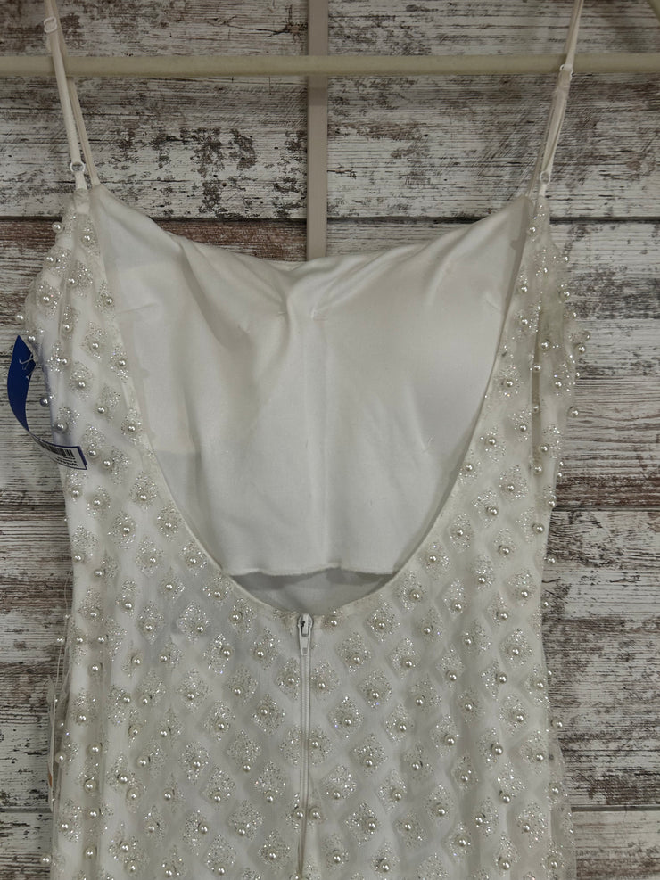 WHITE BEADED LONG DRESS (NEW)