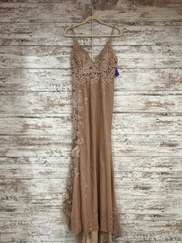 GOLD/PINK SPARKLY LONG DRESS