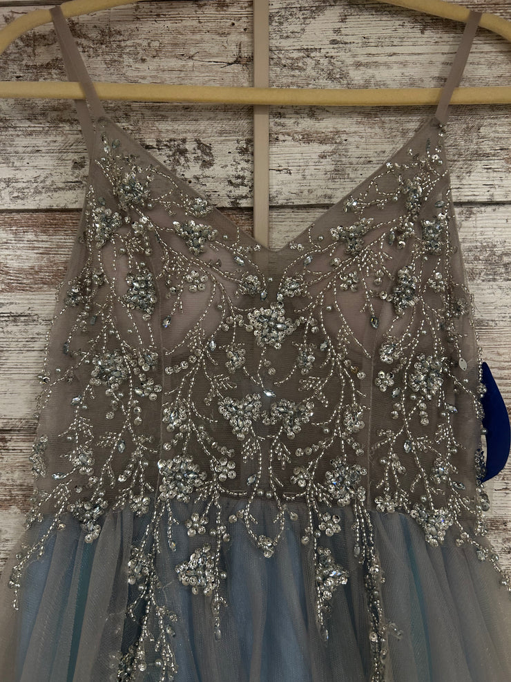 BLUE/GRAY A LINE GOWN