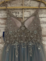 BLUE/GRAY A LINE GOWN
