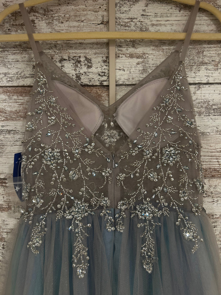BLUE/GRAY A LINE GOWN