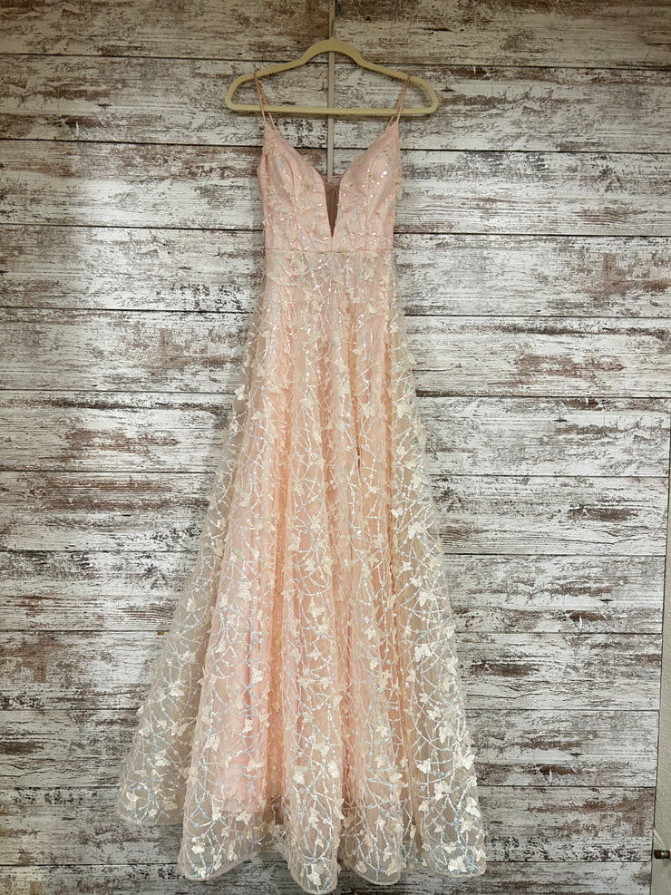 PINK SPARKLY A LINE GOWN