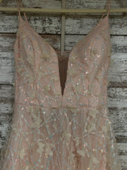 PINK SPARKLY A LINE GOWN