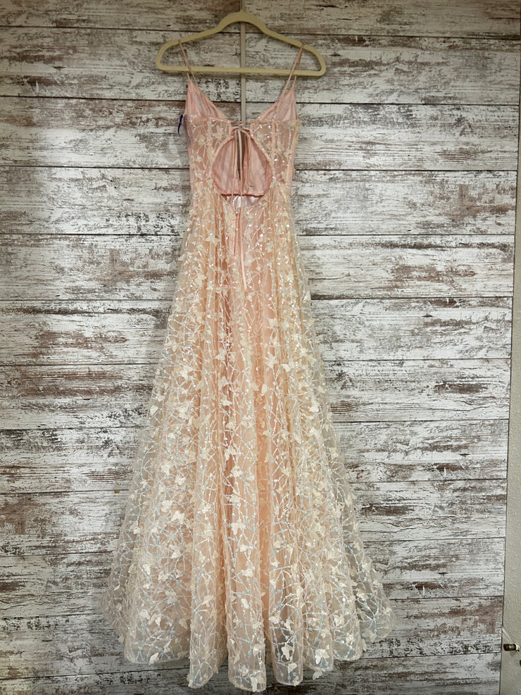 PINK SPARKLY A LINE GOWN