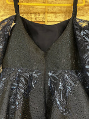 NAVY SPARKLY A LINE GOWN