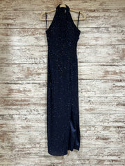 NAVY SPARKLY LONG EVENING GOWN