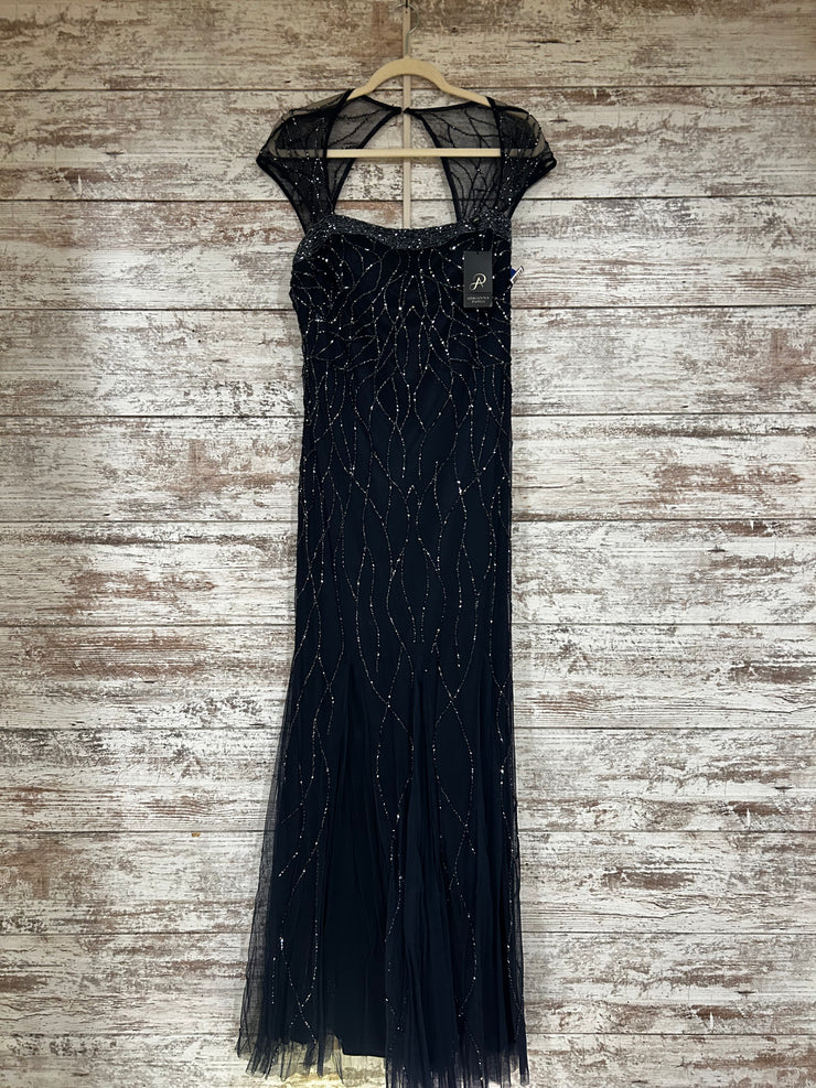 NAVY BEADED LONG DRESS-NEW$300