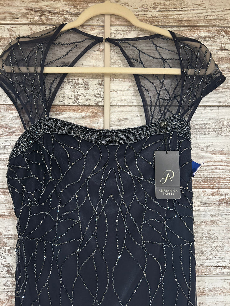NAVY BEADED LONG DRESS-NEW$300