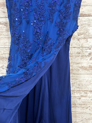 ROYAL BLUE/FLORAL LONG DRESS