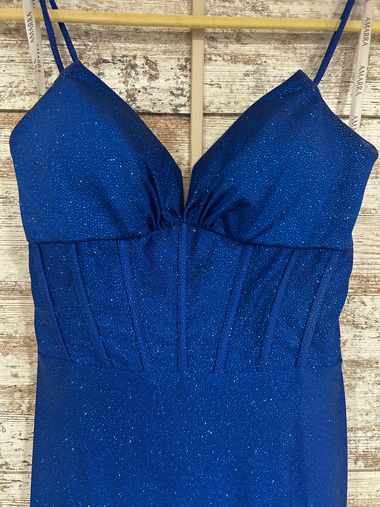 ROYAL BLUE SPARKLY LONG DRESS