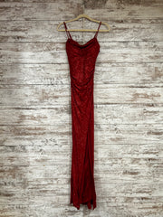 RED SPARKLY LONG EVENING GOWN