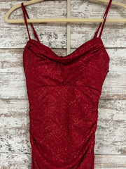 RED SPARKLY LONG EVENING GOWN