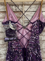 PURPLE SPARKLY LONG DRESS