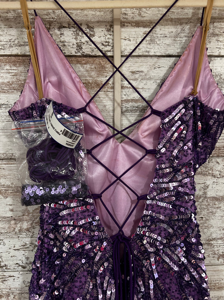 PURPLE SPARKLY LONG DRESS