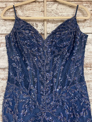 BLUE SPARKLY MERMAID GOWN