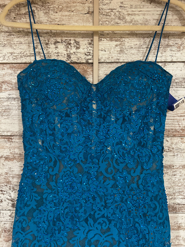 TEAL LACE MERMAID GOWN