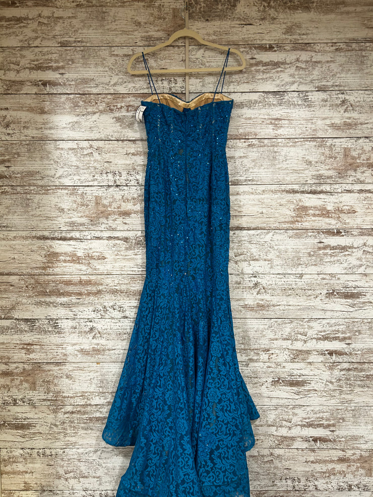 TEAL LACE MERMAID GOWN