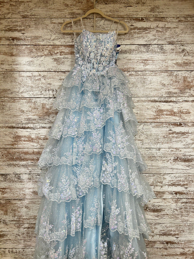 BLUE SPARKLY LAYERED A LINE